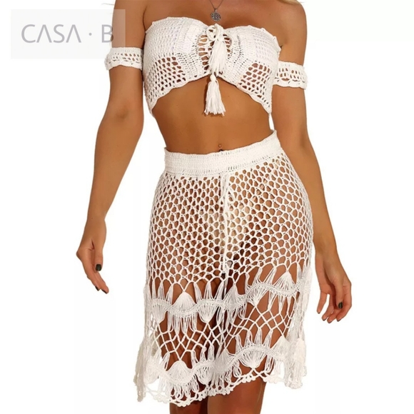 CASA B SWIM Other - 5🌟CASA B| TULUM Crochet Skirt Cover-Up Set -Ivory